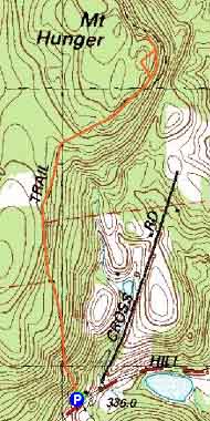 Topographic map of Mt. Hunger