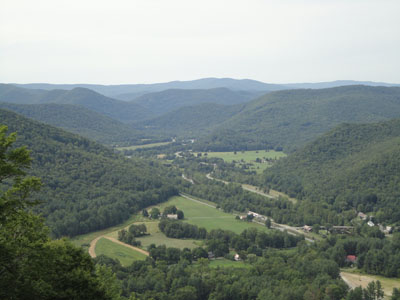 Looking up the Deerfield River valley from near the summit of Mt. Institute - Click to enlarge