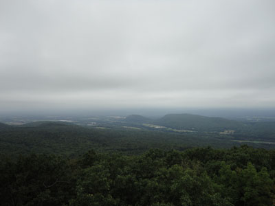 Looking southwest at South and North Sugarloaf from the Mt. Toby firetower - Click to enlarge