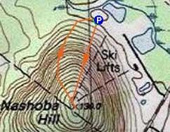 Topographic map of Nashoba Hill