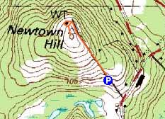 Topographic map of Newtown Hill