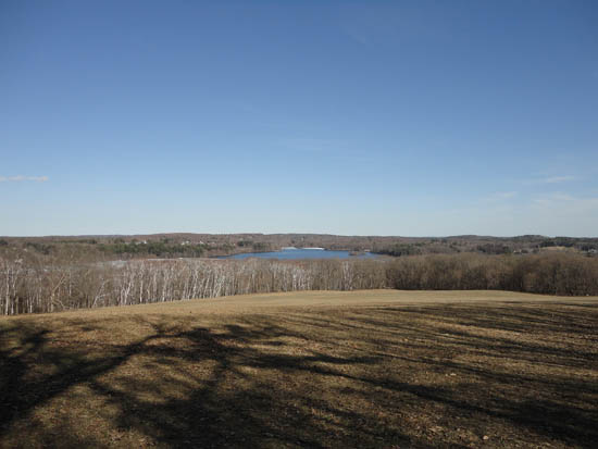 Looking southeast at Lake Cochichewick from the field near the summit of Osgood Hill - Click to enlarge
