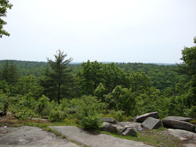 Looking west from the view ledge near the summit of Peppercorn Hill - Click to enlarge