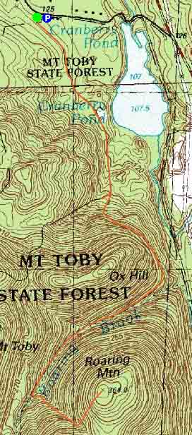 Topographic map of Roaring Mountain