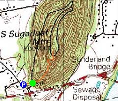 Topographic map of South Sugarloaf Mountain