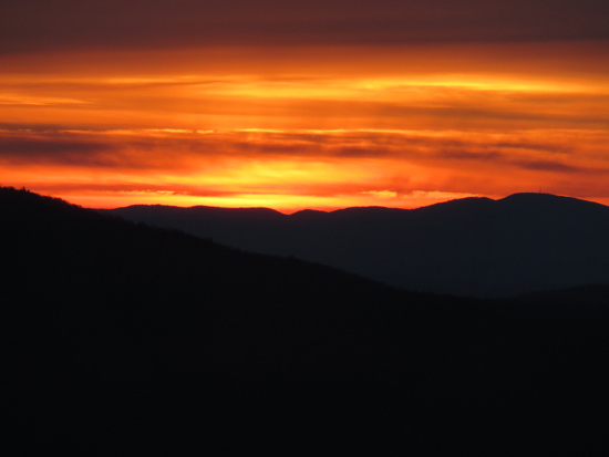 The sunrise from Bald Knob - Click to enlarge
