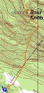 Topographic map of Bald Knob