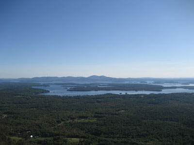 Looking southwest at Belknap Mountain and Gunstock Mountain from Bald Knob. - Click to enlarge