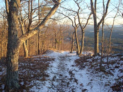 Looking down the Bald Knob Trail