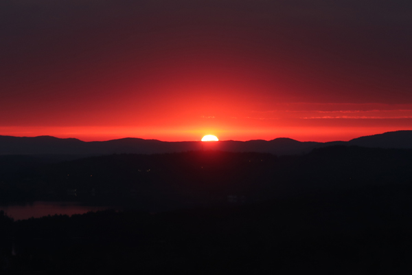 The sunrise from Bald Ledge - Click to enlarge