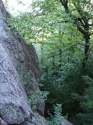The lower half of Weetamoo Rock