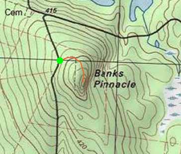 Topographic map of Banks Pinnacle