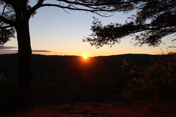 The sunrise from Banks Pinnacle - Click to enlarge