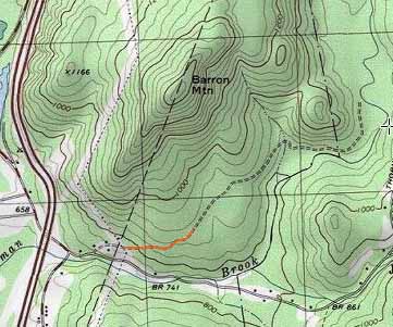 Topographic map of Barron Mountain 