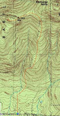 Topographic map of Bartlett Mountain - Click to enlarge