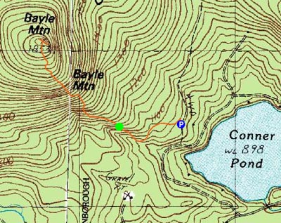 Topographic map of Bayle Mountain