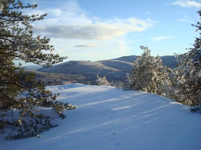 Looking down the trail to Bayle Mountain near the summit
