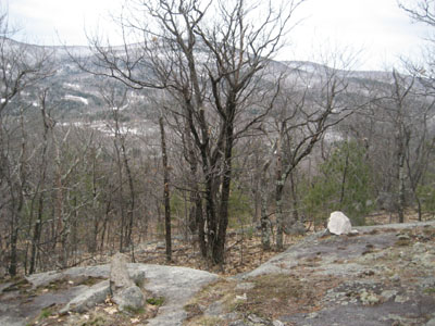 Looking down the trail to Bayle Mountain near the summit