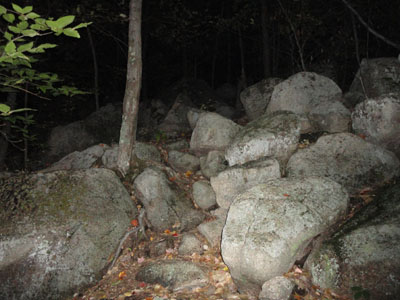 Looking up the trail to Bayle Mountain