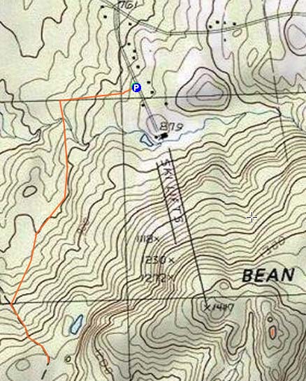 Topographic map of Bean Hill