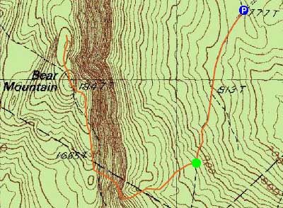 Topographic map of Bear Mountain