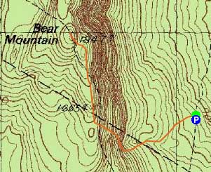 Topographic map of Bear Mountain