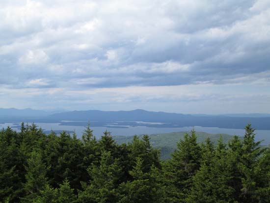 Looking at the Ossipee Range from the Belknap Mountain fire tower - Click to enlarge