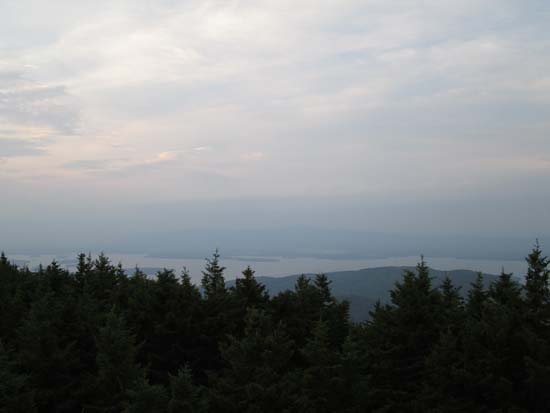 Hazy views of the Ossipees as seen from the Belknap Mountain fire tower - Click to enlarge