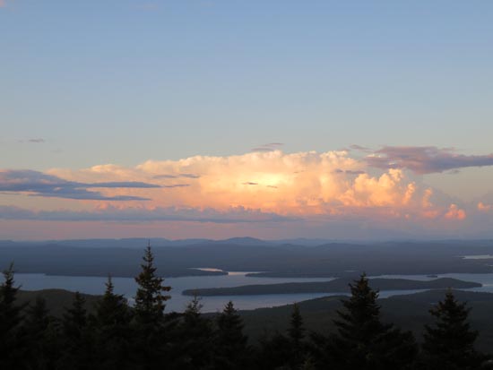 A thunderstorm rolling through Western Maine as seen from the Belknap Mountain fire tower - Click to enlarge