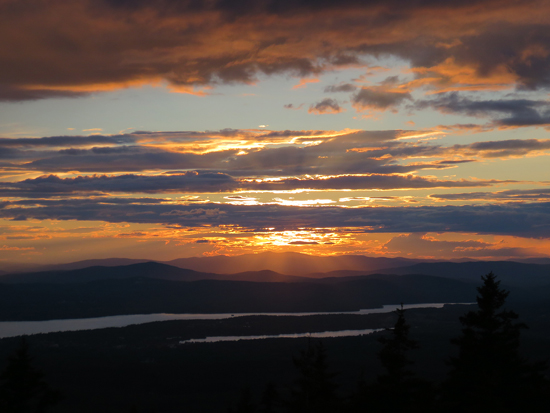 The sunset as seen from the Belknap Mountain fire tower - Click to enlarge