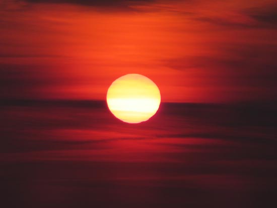 The sunset as seen from the Belknap Mountain fire tower - Click to enlarge