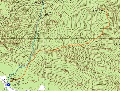 Topographic map of Big Ball Mountain - Click to enlarge