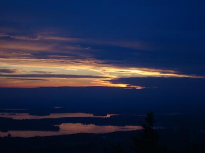 The sunset as seen from the Tate Mountain Trail on the shoulder of Big Ball Mountain - Click to enlarge