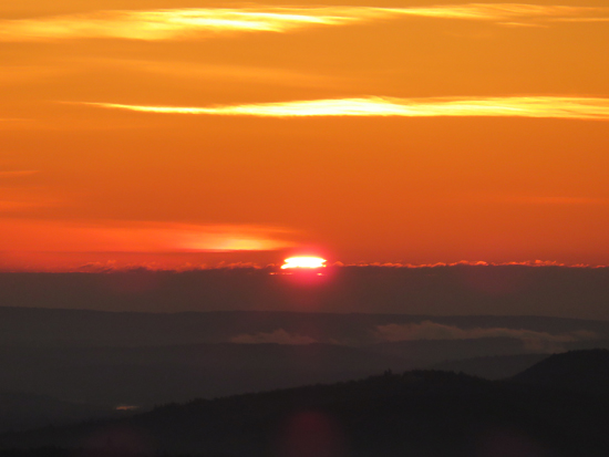 The sunrise from near the summit of Big Ball Mountain - Click to enlarge