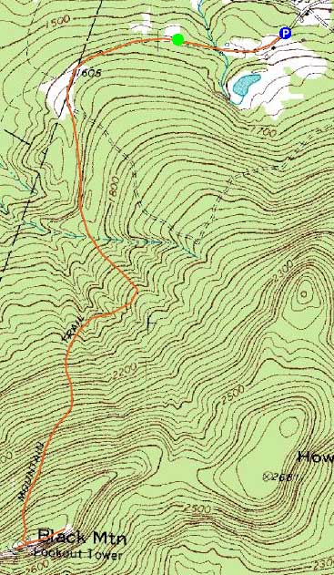 Topographic map of Black Mountain - Click to enlarge
