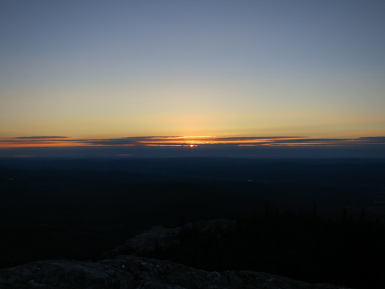 The sunset as seen from the Black Mountain ledges - Click to enlarge