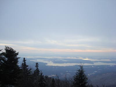 Looking at Lake Winnipesaukee from the Black Snoot summit - Click to enlarge
