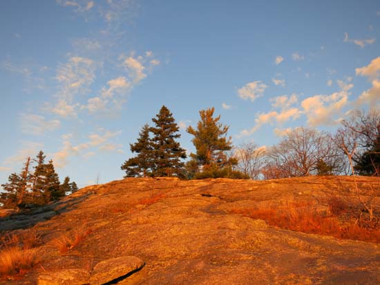 Ascending the near-summit ledges