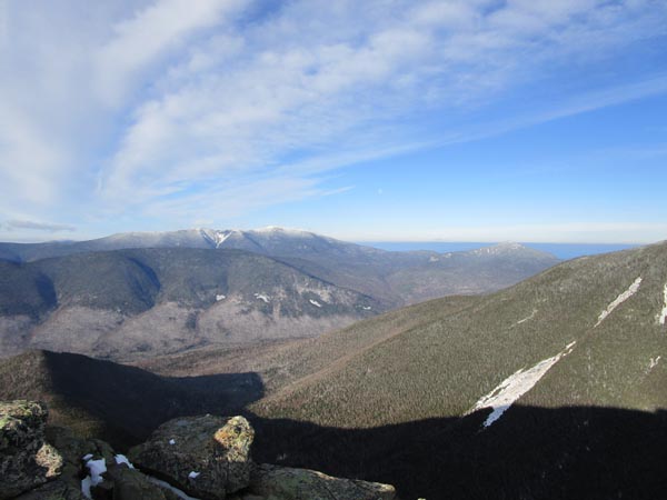 Looking at Owl's Head, Franconia Ridge, and Mt. Garfield from Bondcliff - Click to enlarge