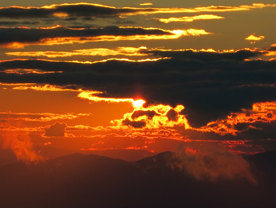 The sunset from near the summit of Cannon Mountain - Click to enlarge