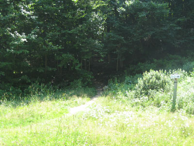 Kinsman Ridge Trail trailhead near the base of the tramway