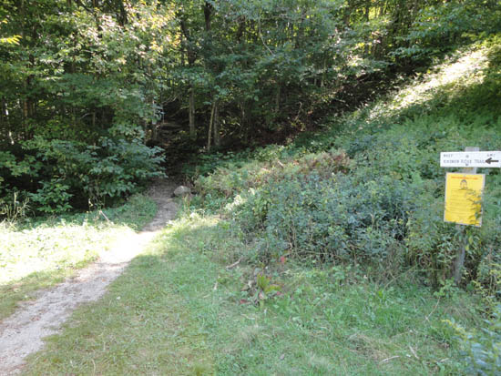 Kinsman Ridge Trail trailhead near the base of the tramway