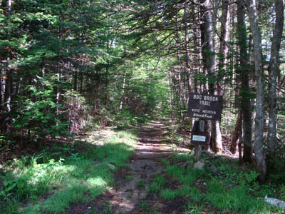The Bog Brook Trail trailhead on Carter Notch Road
