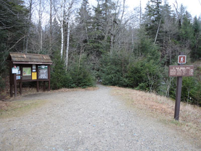 The Nineteen Mile Brook Trail trailhead on Route 16