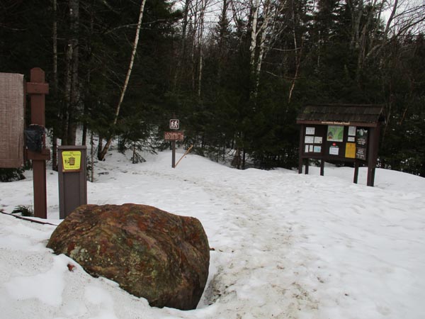 The Nineteen Mile Brook Trail trailhead on Route 16