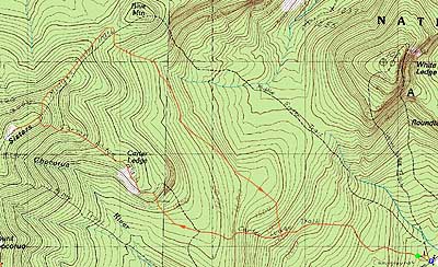 Topographic map of Carter Ledge, Middle Sister - Click to enlarge