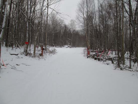The gate at the far end of Brown Road