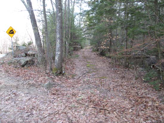 A woods road at the height of land on Route 107
