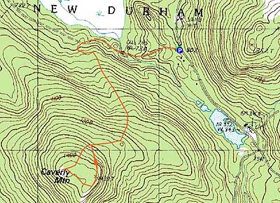 Topographic map of Caverly Mountain - Click to enlarge