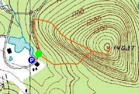 Topographic map of Cobble Mountain
